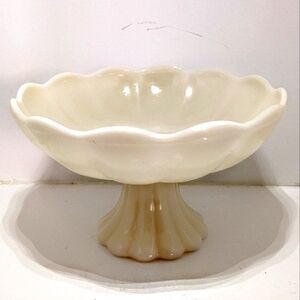 Anchor Hocking Milk Glass Pedestal Bowl